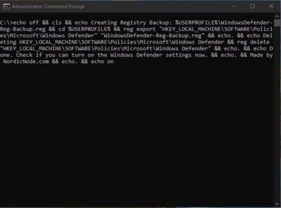 This setting is managed by your administrator Windows Defender