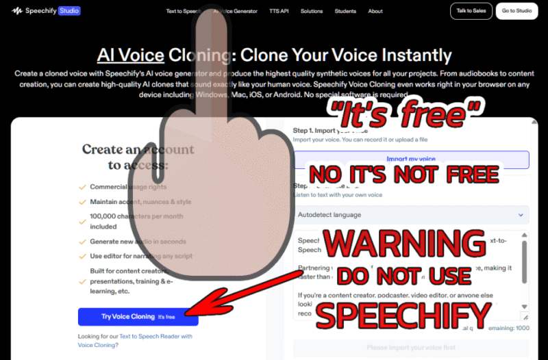 Warning: Do not use Speechify.