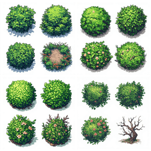 Top Down 2D illustrations no tilting, no shadows